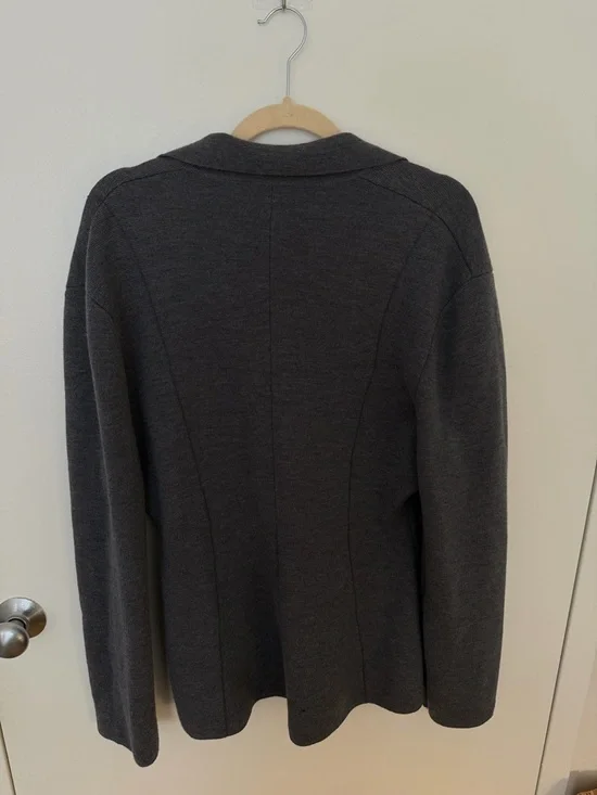 COS Gray Button Front Long Sleeve Top - Picture 3 of 4